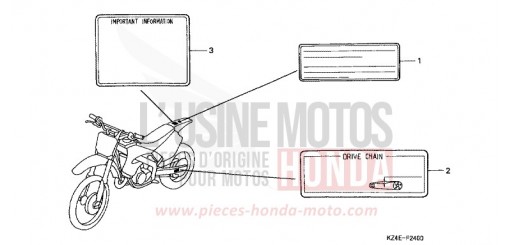 CAUTION LABEL CR125R1 de 2001
